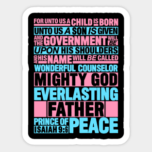 Isaiah 9:6 Prince of Peace Sticker